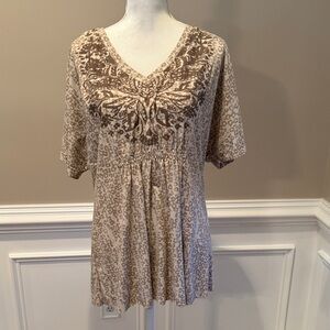 Brown Patterned Women's Top